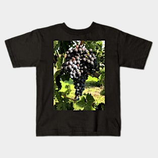 A ripe cluster of sweet and delicious merlot grapes. Kids T-Shirt